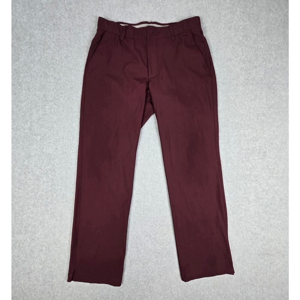 Under Armour Mens 32x30 Burgundy Threadborne Tour Golf Flat Front Chino Pants